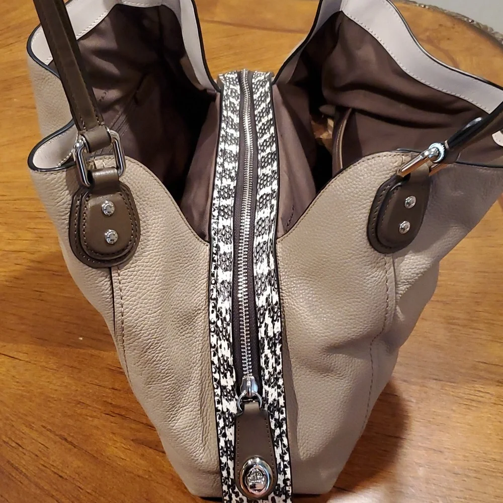 Coach exotic trim Edie shoulder bag
